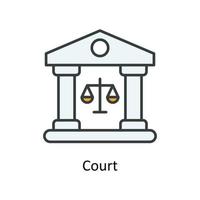 Court Vector Fill outline Icons. Simple stock illustration stock