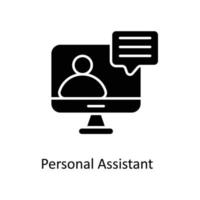 Personal Assistant Vector  Solid Icons. Simple stock illustration stock