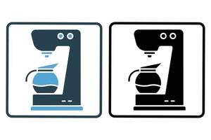 Coffee machine icon illustration. icon related to coffee element, Coffee machine and coffee pot. Solid icon style. Simple vector design editable