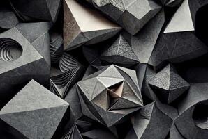 Gray grunge geometric shapes. photo