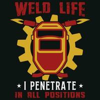 Welding tshirt design vector