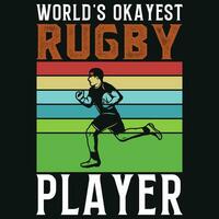 Rugby playing graphic vintages t-shirts design vector