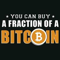 bitcoin tipografía camiseta diseño vector