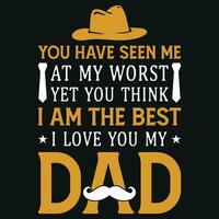 Father's day typography tshirt design vector design