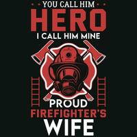 Firefighter graphics t-shirt design vector