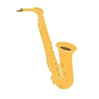 Saxophone isolated on white background. Hand drawn vector illustration.