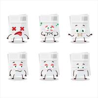 Essay paper cartoon character with nope expression vector