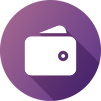 Wallet icon in flat design style. Finance signs illustration. png