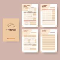 imprimible personal mensual presupuesto planificador, vector ilustración