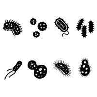 bacterias icono vector colocar. virus ilustración firmar recopilación. microbio símbolo.