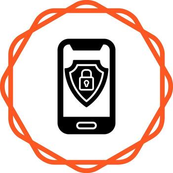 icono de vector de seguridad móvil