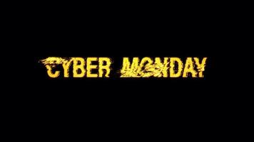 Animation of Cyber Monday glow glitch text video