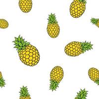 Seamless pattern with big and small pineapples vector