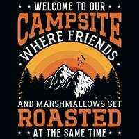 Mountain camping graphics tshirt design vector