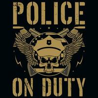 Police graphics tshirt design vector