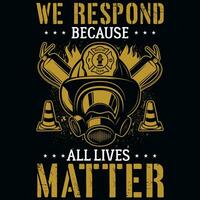 Firefighter graphics tshirt design vector