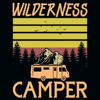 Wilderness camper tshirt design vector