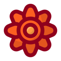 orange flower element free PNG