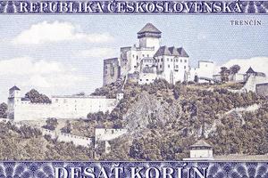 Trencin castle from money photo