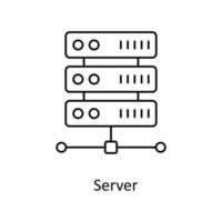 servidor vector contorno iconos sencillo valores ilustración valores
