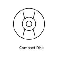 Compact Disk Vector  outline Icons. Simple stock illustration stock