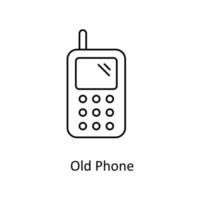 Old Phone Vector  outline Icons. Simple stock illustration stock