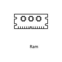 Ram  Vector  outline Icons. Simple stock illustration stock