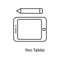 Pen Tablet  Vector  outline Icons. Simple stock illustration stock
