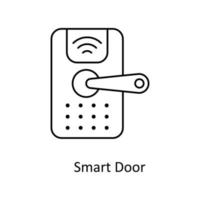 Smart Door Vector  outline Icons. Simple stock illustration stock