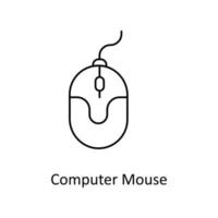 computadora ratón vector contorno iconos sencillo valores ilustración valores