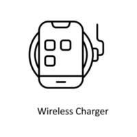 Wireless Charger Vector  outline Icons. Simple stock illustration stock