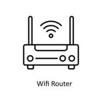 Wifi enrutador vector contorno iconos sencillo valores ilustración valores