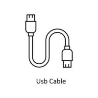 Usb Cable  Vector  outline Icons. Simple stock illustration stock