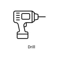 Drill  Vector  outline Icons. Simple stock illustration stock