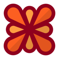 orange flower element free PNG