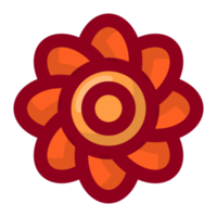 orange flower element free PNG