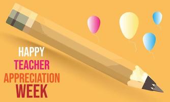 May is Teacher Appreciation Week. Template for background, banner, card, poster. Vector illustration.