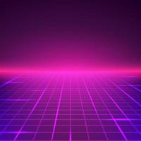 Abstract Retro Landscape in purple colors. Futuristic digital surface. Sci fi abstract geometric background. Vector