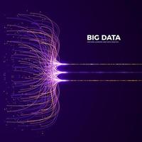 Big Data Concept and Innovation. Network and Data Analysis. Digital Technology Visualization. Dot and Connection Lines Data Flow and Processing Information. Vector