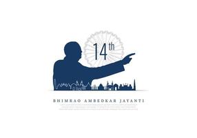 ambedkar Jayanti vector ilustración, 14to abril