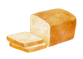 acuarela pan de un pan y rebanado un pan png