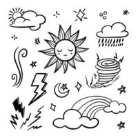 vector set of weather doodle elements, for design purposes