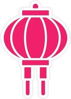 Red Paper Lantern Vector Icon Style