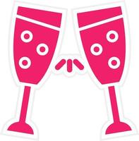 Champagne Glass Vector Icon Style