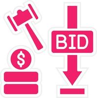 Minimum Bid Auction Vector Icon Style