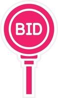 Bidding Paddle Vector Icon Style