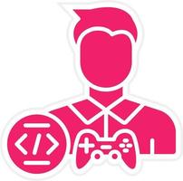 Game Developer Male Vector Icon Style