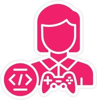 Game Developer Female Vector Icon Style