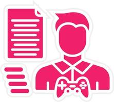 Game Script Writer Male Vector Icon Style