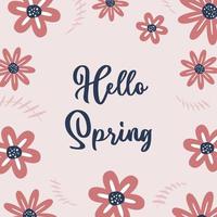 spring background with floral decoration, text editable. Template for banner, poster, social media, greeting card. vector